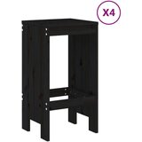 vidaXL Vrtna barska garnitura 5-delna črna trdna borovina | Shoptok.si