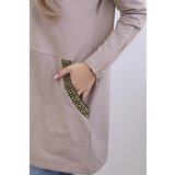 Kesi Sweatshirt with decorative belt dark beige | shoptok.hr