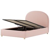 Vipack Rožnata oblazinjena zakonska postelja s prostorom za shranjevanje z letvenim dnom 140x200 cm Moon – | Shoptok.si