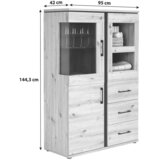 Mömax Vitrina Nature, Barva Hrasta, Črna | Shoptok.si