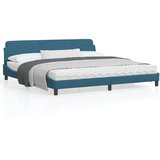vidaXL Posteljni okvir z vzglavjem moder 200x200 cm žamet, (21072823) | Shoptok.si