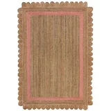 Flair Rugs Ročno tkana preproga iz jute v rožnati in naravni barvi 120x170 cm Grace –
