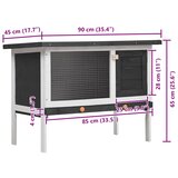  Vanjska kućica za zečeve s 1 katom siva drvena | shoptok.hr