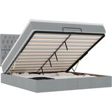 Maison Chic Otomanska Posteljni okvir - Dvoposteljna postelja - Zakonska postelja z vzmetnico&LEDs svetlo siva 180x200cm blago-J421, (21769775) | Shoptok.si