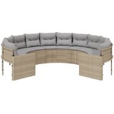  Vrtna sofa s jastucima okrugla bež od poliratana | Eponuda.com