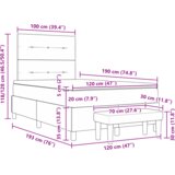 vidaXL Postelja s škatlo z vzmetnico in klubsko mizo svetlo siva 120x190 cm žamet | Shoptok.si