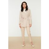 Trendyol Beige Belted Pocket Detailed Blazer Woven Jacket | Eponuda.ba