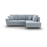 Cosmopolitan Design Svijetlo plava baršunasti sklopiva/s prostorom za odlaganje kutna garnitura (s desnim kutom/u obliku slova L) Kyoto – | shoptok.hr