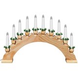 vidaXL Božični svečnik s 10 LED svečami 3 pcs Rjava 47 x 5 x 29 cm | Shoptok.si