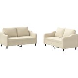 Maison Chic Sedežna garnitura - kavč 2-delna z blazinami krem blago, (21729025) | Shoptok.si