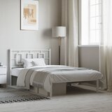  Metalni okvir za krevet s uzglavljem bijeli 107x203 cm | shoptok.hr
