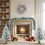  Set mini božićnih drvaca 90 cm PVC Zelena i bijela | shoptok.hr