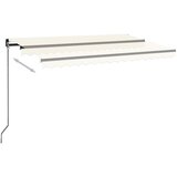 Tenda na ručno uvlačenje s LED svjetlima 450 x 350 cm krem | shoptok.hr