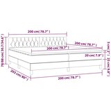  s oprugama i madracem crni 200x200 cm baršunasti | shoptok.hr