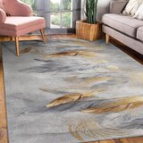 Mila Home Sivi/u zlatnoj boji perivi tepih 120x180 cm Golden Feathers – | shoptok.hr