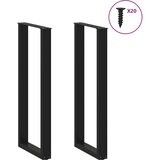 Noge za barski stol U-oblika 2 kom Crne 40 x (110-111) cm Čelik | shoptok.hr