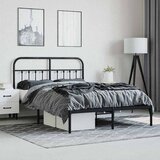  Metalni okvir za krevet s uzglavljem crni 140x200 cm | shoptok.hr