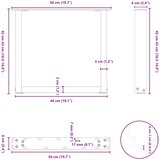  Noge za klub stolić U-oblik 2 kom Crne 50 x (42-43) cm Čelik | shoptok.hr