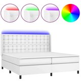  Box spring s madracem LED bijeli 200x200 cm umjetna koža | shoptok.hr