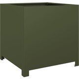 Maison Chic Vrtno korito - Greda - Cvetlični Lonec olivno zelena 50x50x50 cm jeklo, (21788550) Cene