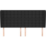  Uzglavlje s ušima crno 183x23x118/128 cm od umjetne kože | shoptok.hr