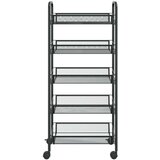 vidaXL Kuhinjska kolica s 5 razina crna 46 x 26 x 105 cm željezna | shoptok.hr