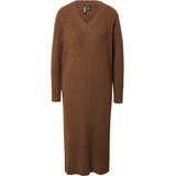 Pieces Pletena obleka 'ILLA' rjava | Shoptok.si