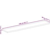 vidaXL Mizna plošča 140x40x3,8cm naraven rob trden robusten mangov les | Shoptok.si