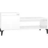 The Living Store Klubska mizica visok sijaj bela 100x50x45 cm inženirski les - Klubska Mizica, (21421324) | Shoptok.si