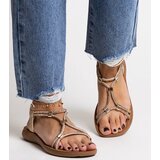 Gemre Golden sandals embellished with rhinestones Leilana | ePonuda.com