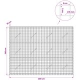  Gabion s 5 mm žicom i mrežom 5x5 cm 200x10x150 cm | shoptok.hr