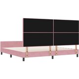 vidaXL Ružičasti Baršunasti Krevet S Okvirom 200x200 cm | shoptok.hr