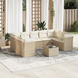 vidaXL 10-dijelni set vrtnih sofa s jastucima bež od poliratana | shoptok.hr