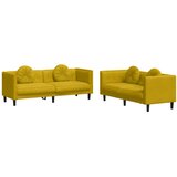  2-dijelni set sofa s jastucima žuti baršunasti | shoptok.hr