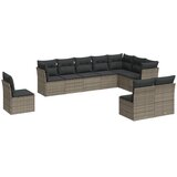  10-dijelni set vrtnih sofa od poliratana s jastucima sivi | shoptok.hr