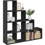 vidaXL Pregrada s knjižno omaro 4-nad. črna 131,5x29x131,5 cm inž. les, (22009679) | Shoptok.si