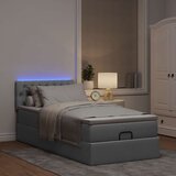 vidaXL Otomanski posteljni okvir z vzmetnico siv 90x190 cm blago Cene