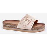 Boto Women Sandals On Platform With Buckle And Studs Beige Nusithia | shoptok.hr