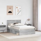  Krevetna konstrukcija s uzglavljem Siva Sonoma 135 x 190 cm | shoptok.hr