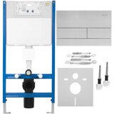 Rea Komplet za predstensko namestitev WC z gumbom T Brush Steel | Shoptok.si