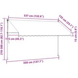 Tenda na ručno uvlačenje 350 cm plavo-bijela prugasta | shoptok.hr