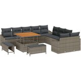  13-delni Vrtni Sofa Set z Blazinami Sivi Poli Ratan Akacija Cene