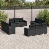 vidaXL 12-dijelni set vrtnih sofa od poliratana s jastucima crni | shoptok.hr