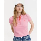 Gant Pink Women's T-Shirt Polo Contrast Collar - Women