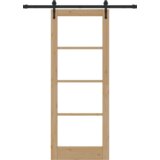 vidaXL Drsna vrata s kompletom za opremo 'ORKDAL'78x202 cm, Notranja vrata z steklom 'ORKDAL'78x202x4 cm Trden bor | Shoptok.si