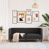  Fotelja Chesterfield 2-sjed crna umjetna koža | shoptok.hr