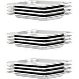 vidaXL Gastronomske posode 12 kosov GN 1/4 20 mm nerjaveče jeklo | Shoptok.si
