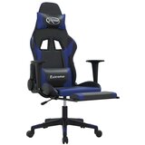  Igralni stol z oporo za noge črno in modro umetno usnje, (21152309) | Shoptok.si