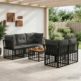  Set vanjskih sofa 6 kom. Crna i tamno siva poliratan | shoptok.hr