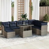 vidaXL 9-dijelni set vrtnih sofa poliratan i bagrem s jastucima sivi | shoptok.hr